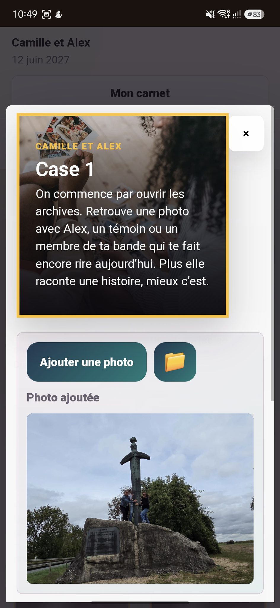 Choix de réponse dans un calendrier mariage