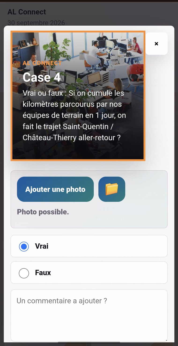 Question interactive du calendrier digital sur smartphone