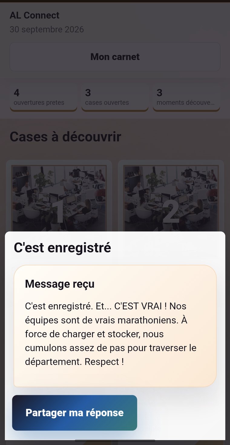 Message de réponse enregistré dans le calendrier digital