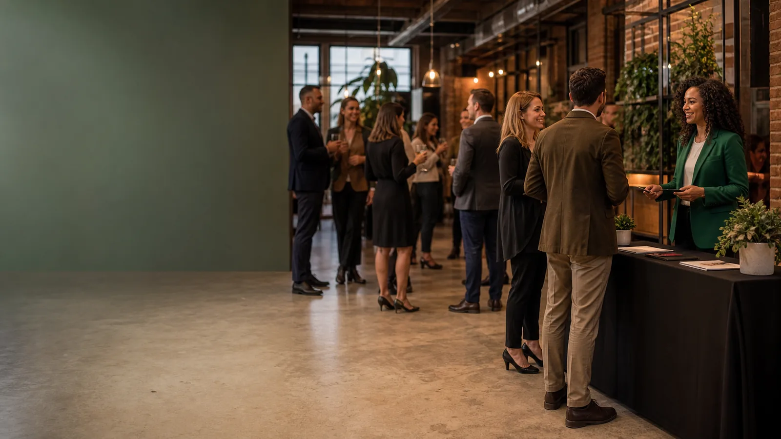 Professionnels échangeant pendant un afterwork