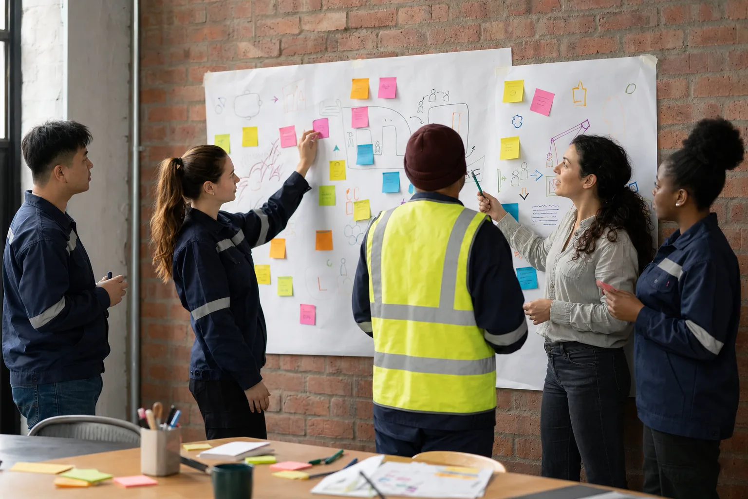 Mur d'expression sur les valeurs d'équipe pendant un Safety Day